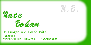 mate bokan business card