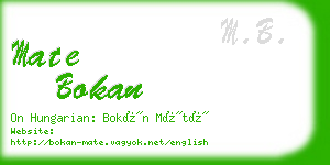 mate bokan business card